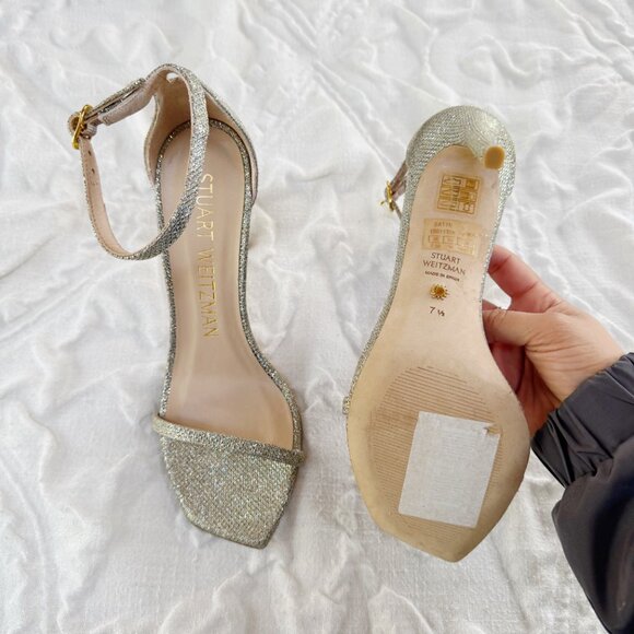 Stuart Weitzman Nudistcurve Ankle Strap Sandal Size 7.5 - Picture 9 of 11